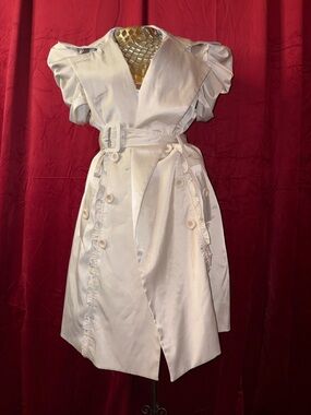 NWT Arden B. Satin Ivory Jacket Lining with Floral Label